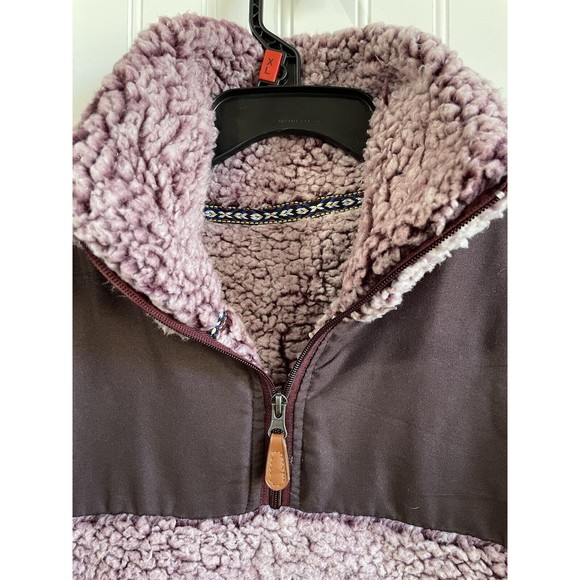 Mauve Pink Woman’s Long Sleeve 1/4 Zip Pullover Sherpa Jacket Small/Medium - Picture 3 of 10